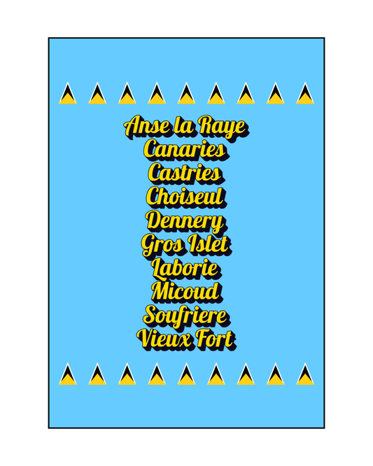 Parishes of St Lucia Poster Print