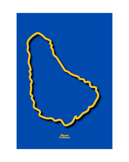Barbados Island Silouette Poster Print