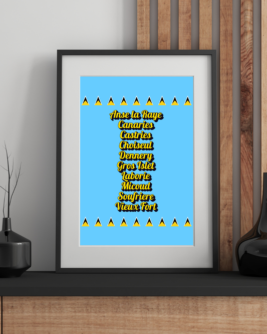 Parishes of St Lucia Poster Print