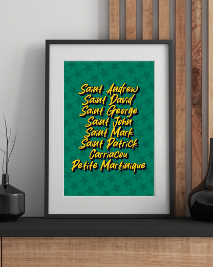 Parishes of Grenada Poster Print