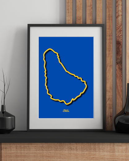 Barbados Island Silouette Poster Print