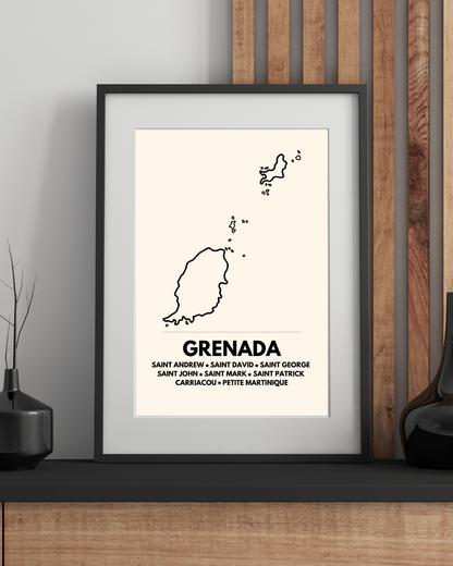 Island & Parishes of Grenada Poster Print