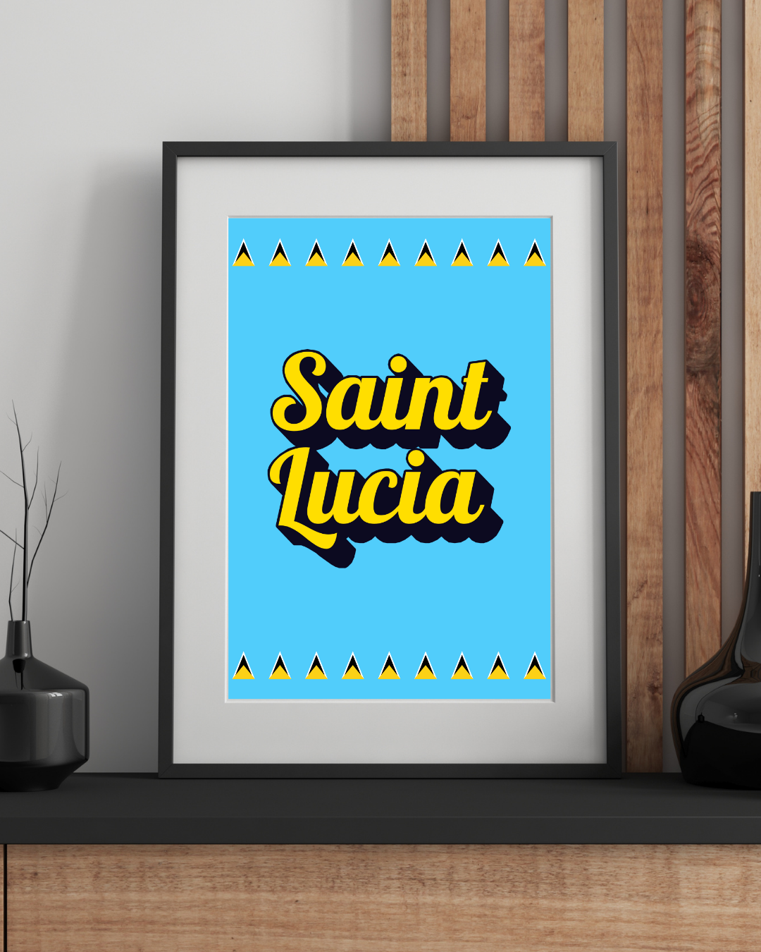 Saint Lucia Pop Text Poster Print