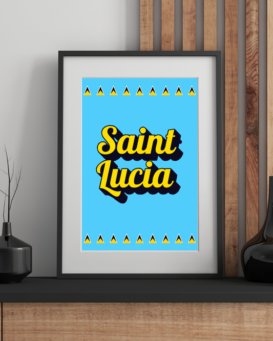 Saint Lucia Pop Text Poster Print