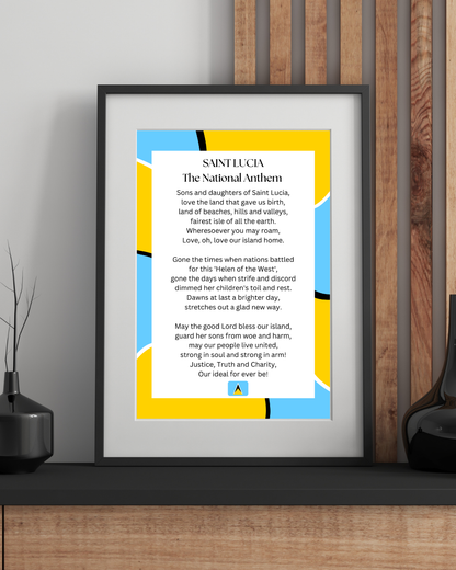 Saint Lucia National Anthem Poster Print