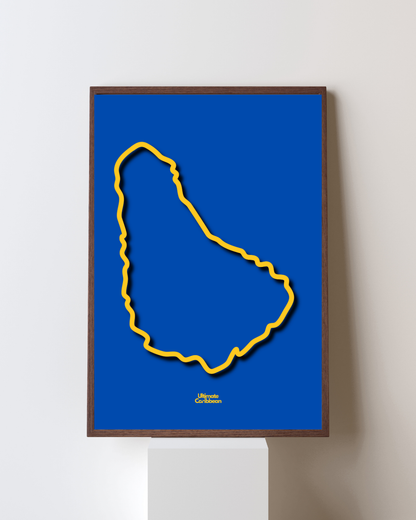 Barbados Island Silouette Poster Print