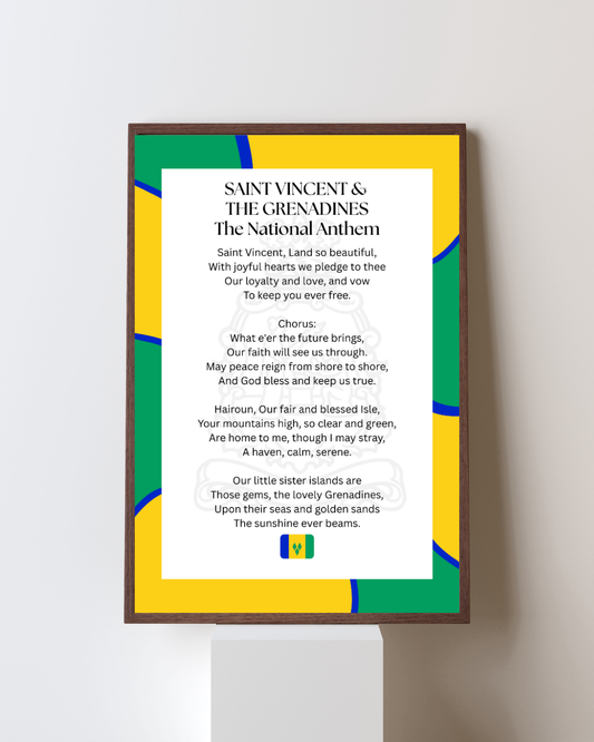 Saint Vincent & The Grenadines National Anthem Poster Print