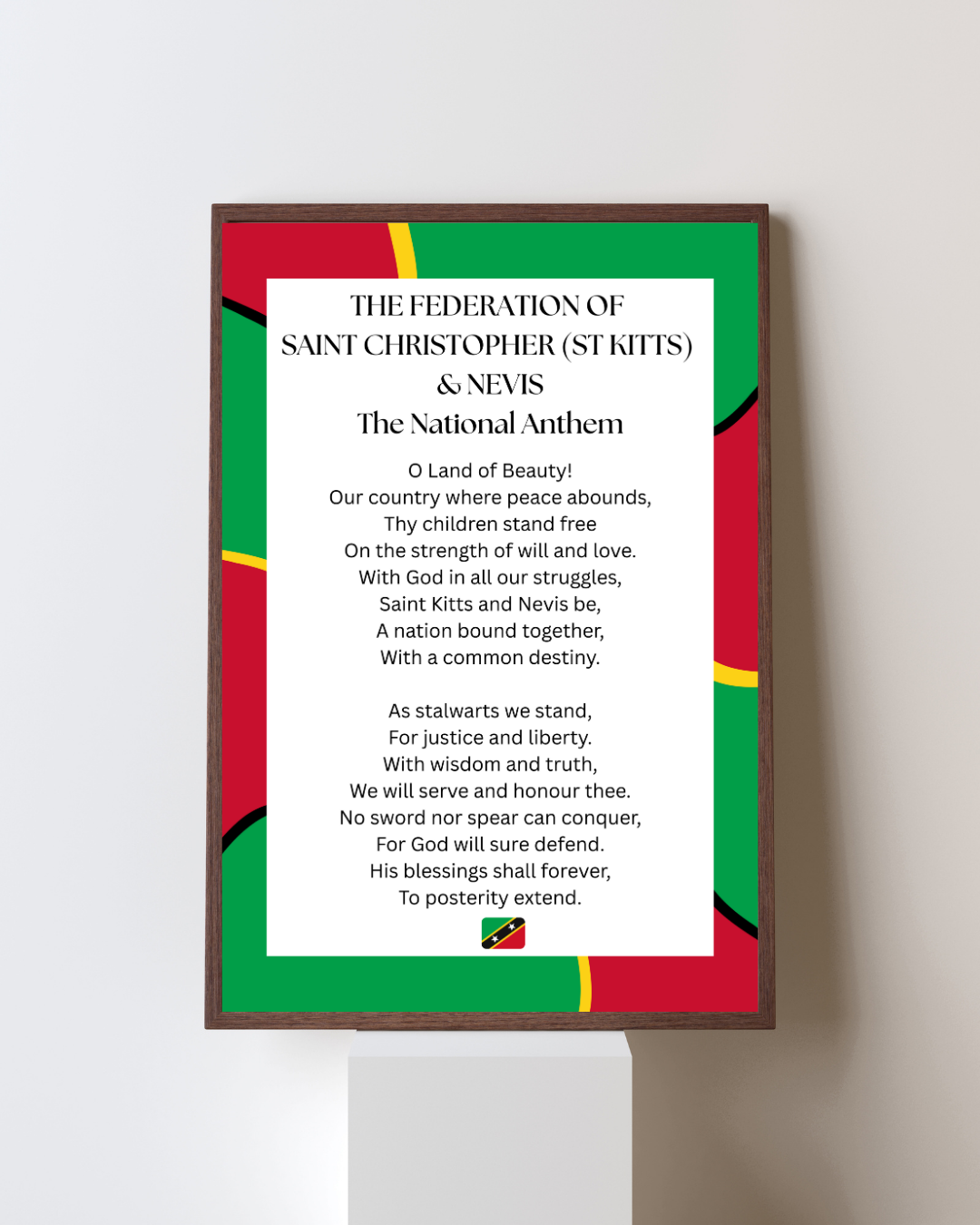 Saint Kitts & Nevis National Anthem Poster Print