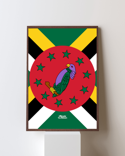 Dominica Flag Stylised Poster Print