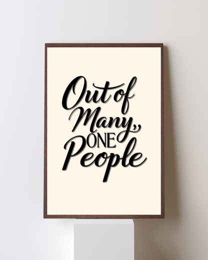 Out Of Many Scripted Poster Print