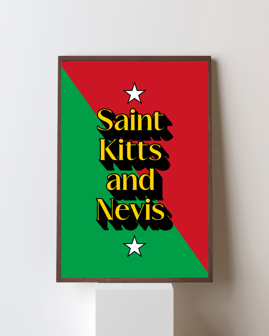 Saint Kitts & Nevis Word Art Poster Print