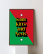 Saint Kitts & Nevis Word Art Poster Print