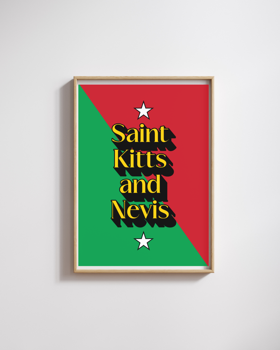 Saint Kitts & Nevis Word Art Poster Print