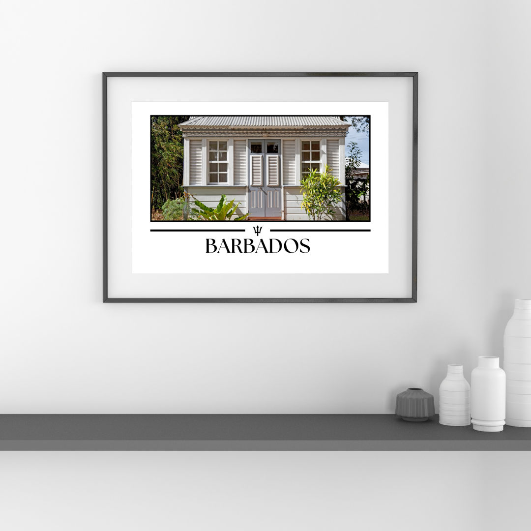 Barbados White Chattel House Poster Print