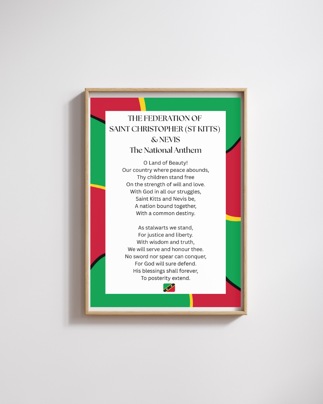 Saint Kitts & Nevis National Anthem Poster Print