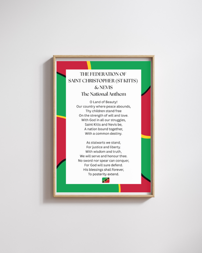 Saint Kitts & Nevis National Anthem Poster Print