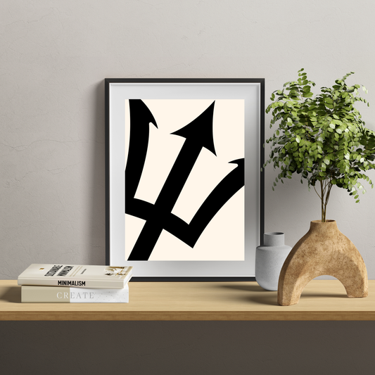 Barbados Black Trident Poster Print