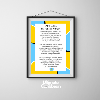 Saint Lucia National Anthem Poster Print