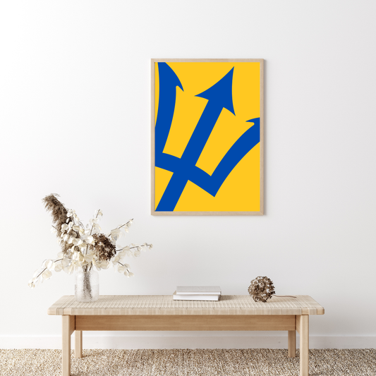 Barbados Blue Trident Poster Print