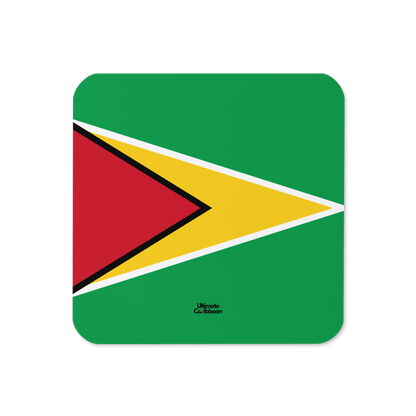 Guyana Flag Cork-back coaster